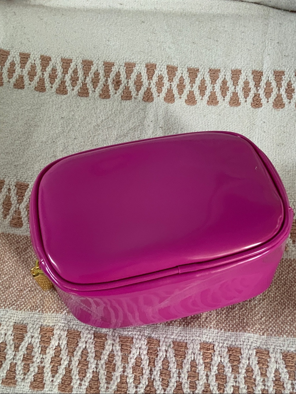 Fuchsia Patent Cosmetic Case - Women's Makeup Bag